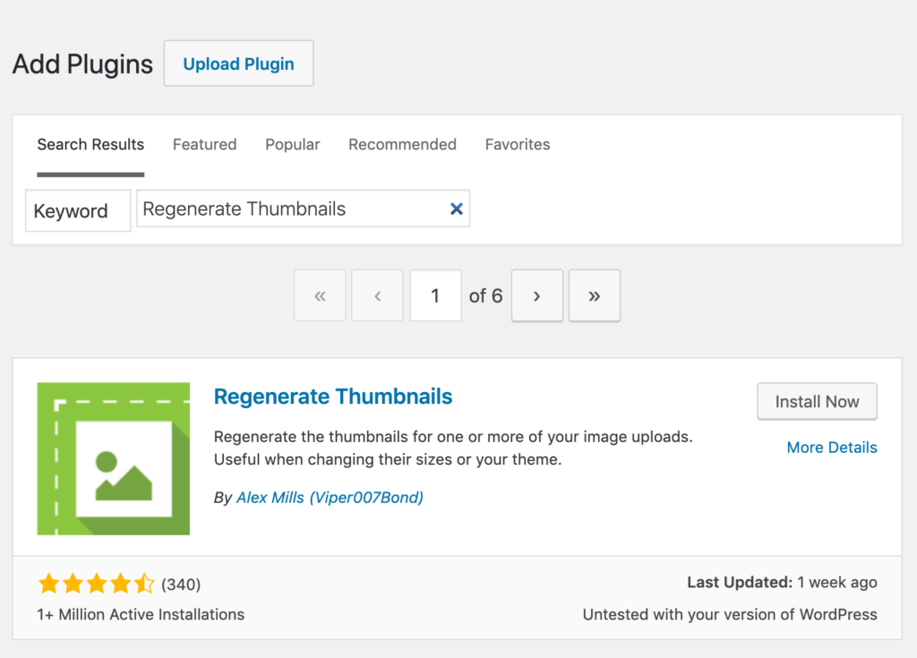 Regenerate Thumbnails Setup and Activation